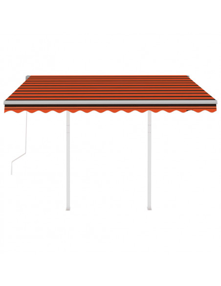 Tenda da Sole Retrattile Automatica Pali 3x2,5m Arancio Marrone