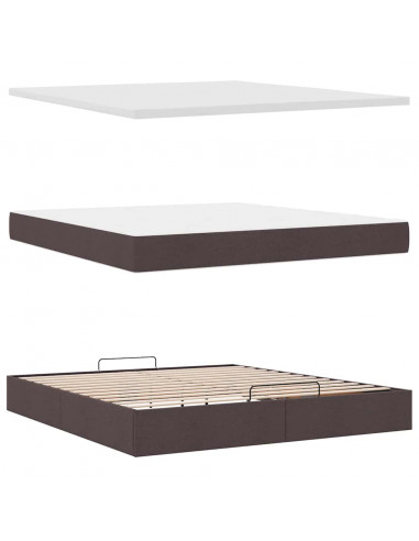 Struttura Letto Pouf con Materasso 160x200 cm in Tessuto