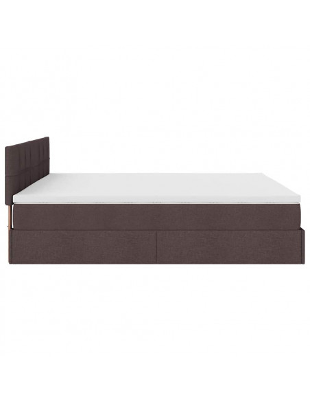 Struttura Letto Pouf con Materasso 160x200 cm in Tessuto