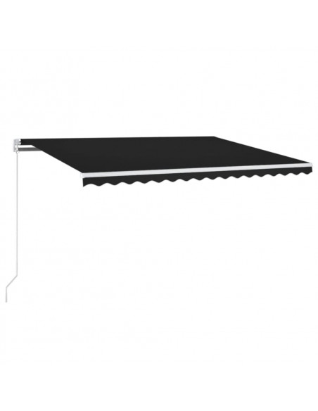 Tenda da Sole Retrattile Manuale con LED 450x300 cm Antracite