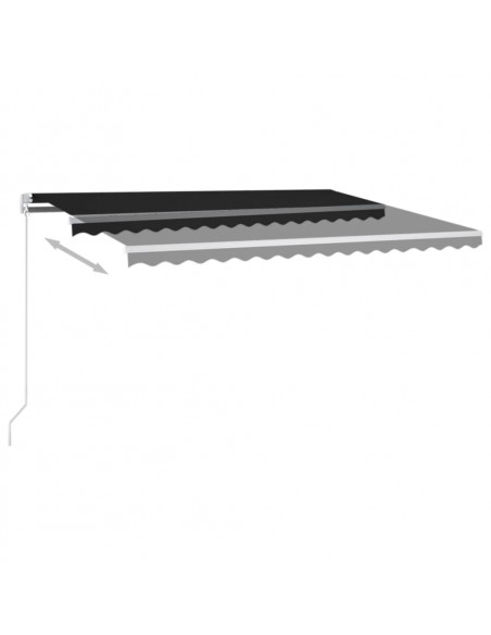Tenda da Sole Retrattile Manuale con LED 450x300 cm Antracite