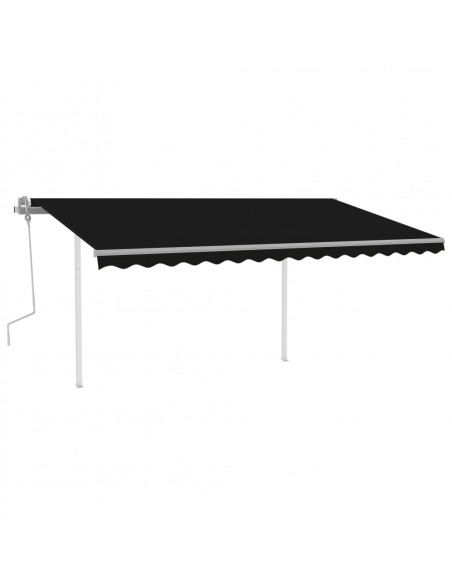 Tenda da Sole Retrattile Manuale con Pali 4x3,5 m Antracite