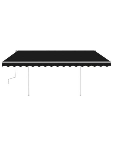 Tenda da Sole Retrattile Manuale con Pali 4x3,5 m Antracite