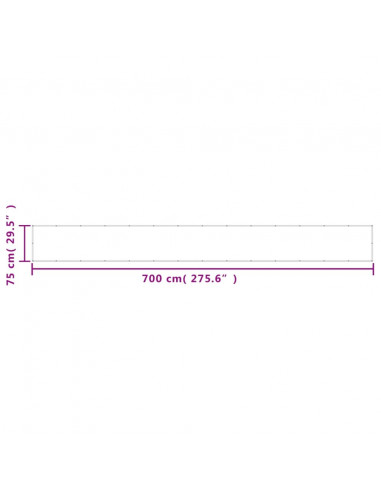 Paravento da Balcone Crema 75x700 cm 100% Poliestere Oxford