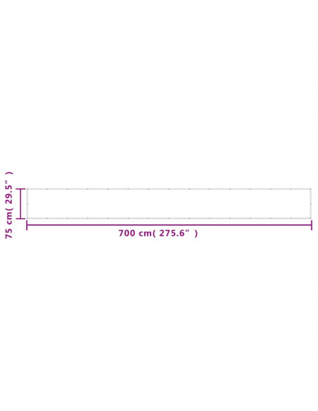 Paravento da Balcone Crema 75x700 cm 100% Poliestere Oxford