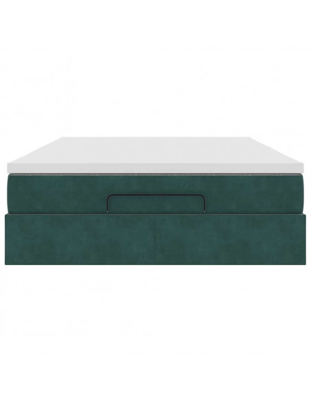 Struttura Letto Pouf con Materasso 140x190 cm in Velluto