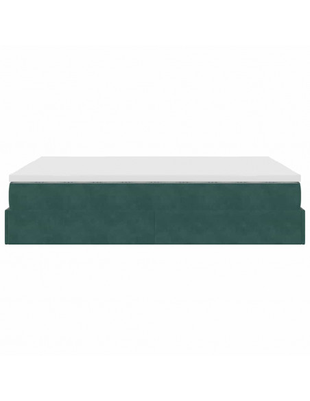 Struttura Letto Pouf con Materasso 140x190 cm in Velluto