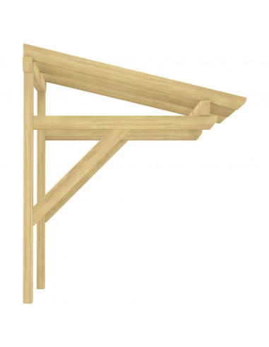 Pensilina per Porta 100x100x80 cm Pino Massello Impregnato