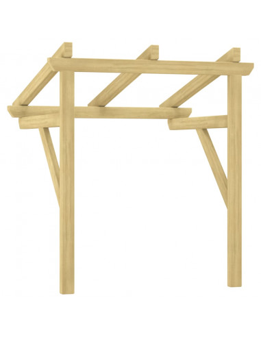 Pensilina per Porta 100x100x80 cm Pino Massello Impregnato