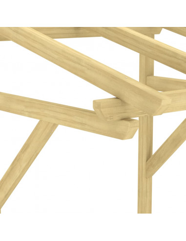 Pensilina per Porta 100x100x80 cm Pino Massello Impregnato