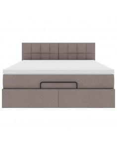 Pouf Letto con Materasso Tortora 140x190 cm in Tessuto 2