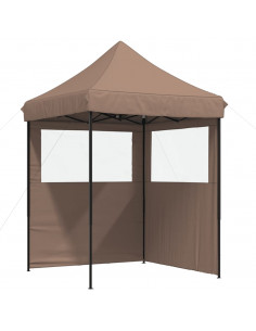 Tendone per Feste Pieghevole Pop-Up con 2 Pareti Marrone