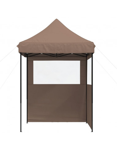 Tendone per Feste Pieghevole Pop-Up con 2 Pareti Marrone