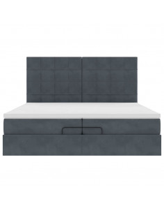 Struttura Letto Pouf con Materassi 200x200 cm Velluto 2