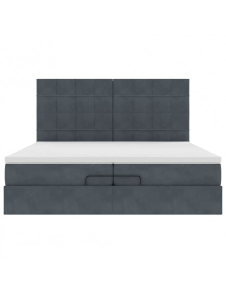 Struttura Letto Pouf con Materassi 200x200 cm Velluto