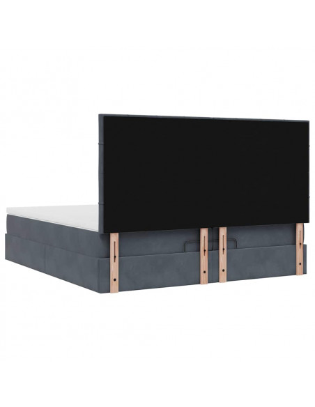 Struttura Letto Pouf con Materassi 200x200 cm Velluto