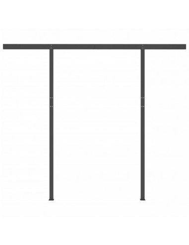 Tenda da Sole Retrattile Manuale con Pali 3x2,5 m Blu e Bianca