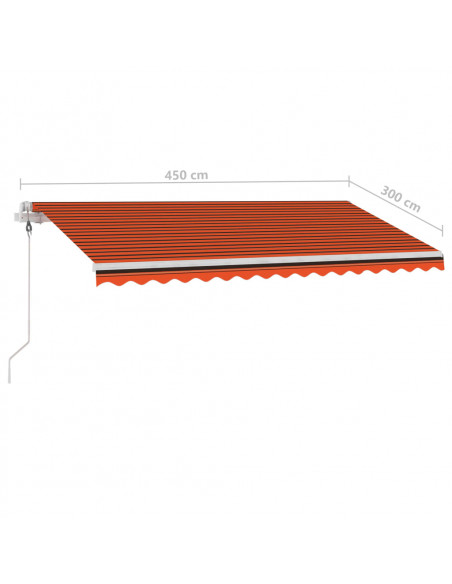 Tenda Retrattile Automatica con Palo 450x300 cm Arancio Marrone