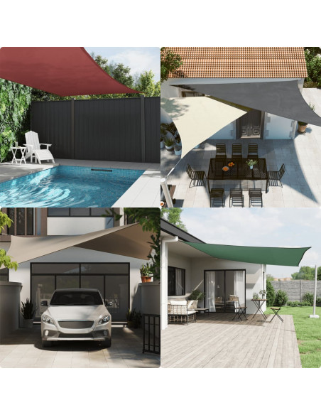 Parasole a Vela Oxford Triangolare 5x5x6 m Marrone