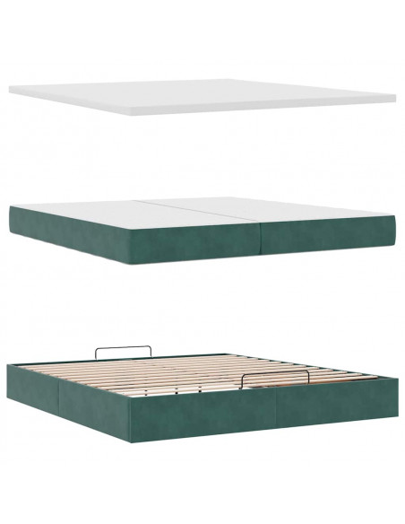 Struttura Letto Pouf con Materasso 200x200 cm in Velluto