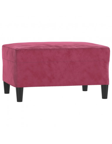 Set di Divani 3 pz con Cuscini Rosso Vino in Velluto