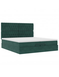 Struttura Letto Pouf con Materassi 200x200 cm Velluto 2