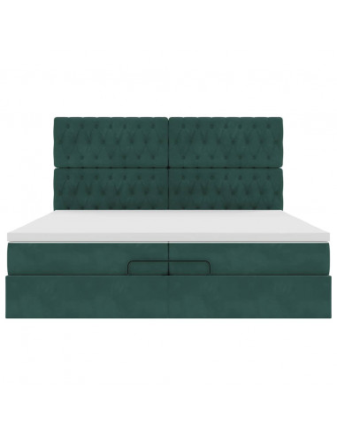 Struttura Letto Pouf con Materassi 200x200 cm Velluto