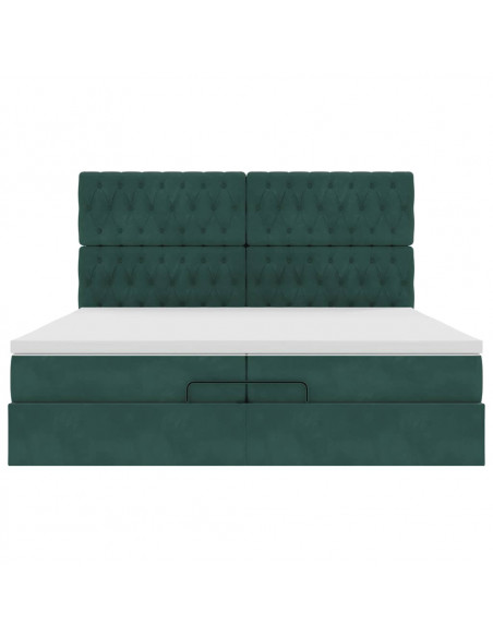 Struttura Letto Pouf con Materassi 200x200 cm Velluto