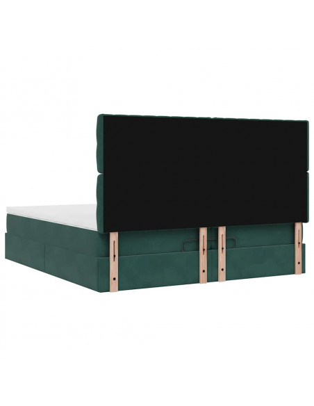Struttura Letto Pouf con Materassi 200x200 cm Velluto