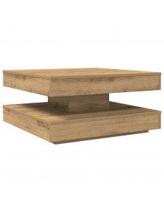 Tavolino da Caffè Girevole a 360 Gradi Artigianale 70x70x34,5cm 2