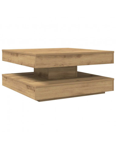 Tavolino da Caffè Girevole a 360 Gradi Artigianale 70x70x34,5cm