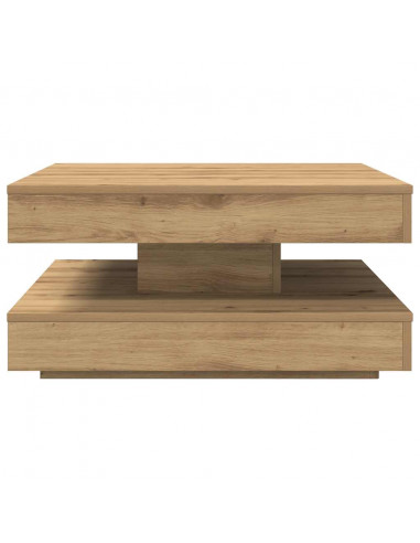 Tavolino da Caffè Girevole a 360 Gradi Artigianale 70x70x34,5cm