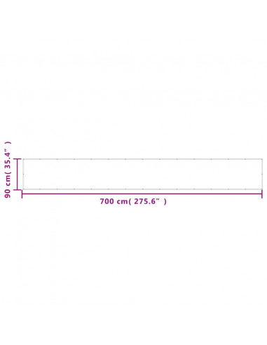 Paravento da Balcone Tortora 90x700 cm 100% Poliestere Oxford