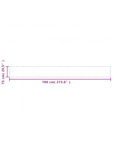 Paravento da Balcone Blu 75x700 cm 100% Poliestere Oxford