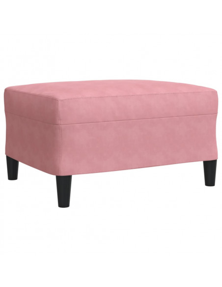Set di Divani 4 pz con Cuscini e Rinforzi rosa in Velluto