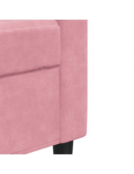 Set di Divani 4 pz con Cuscini e Rinforzi rosa in Velluto