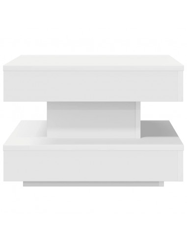 Tavolino da Caffè Girevole a 360 Gradi Bianco 50x50x34,5 cm