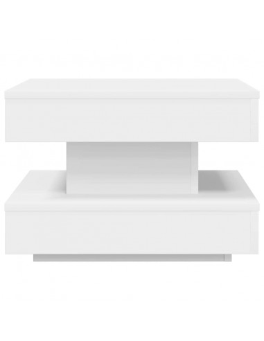 Tavolino da Caffè Girevole a 360 Gradi Bianco 50x50x34,5 cm