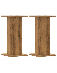 Supporti Altoparlanti 2 pz Rovere 30x30x60 cm in Multistrato