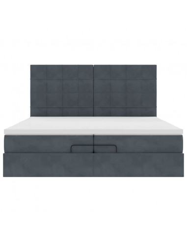 Struttura Letto Pouf con Materassi 200x200 cm Velluto