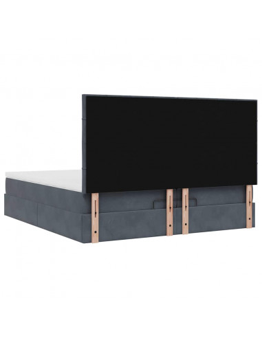 Struttura Letto Pouf con Materassi 200x200 cm Velluto