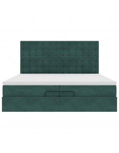 Struttura Letto Pouf con Materassi 200x200 cm Velluto 2