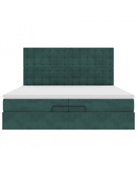 Struttura Letto Pouf con Materassi 200x200 cm Velluto