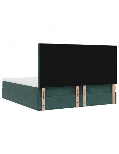 Struttura Letto Pouf con Materassi 200x200 cm Velluto