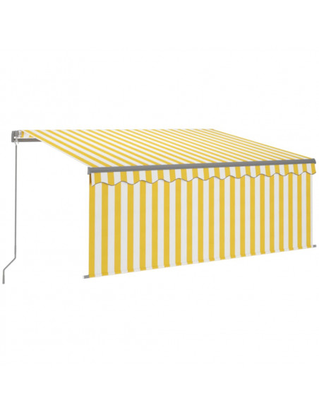 Tenda da Sole Retrattile con Parasole 3,5x2,5m Gialla e Bianca