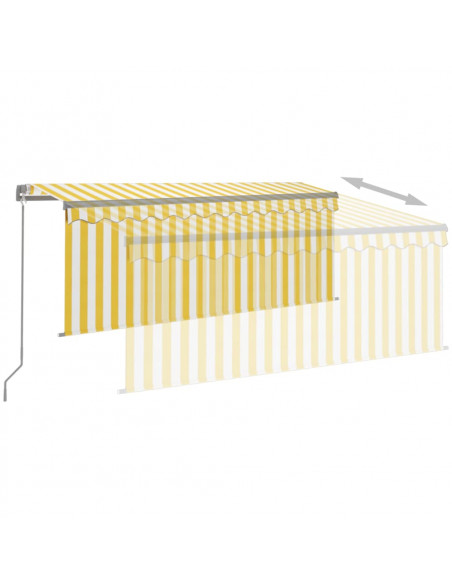 Tenda da Sole Retrattile con Parasole 3,5x2,5m Gialla e Bianca