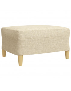 Set Divani 4 pz con Poggiapiedi e Cuscini Crema Tessuto 2