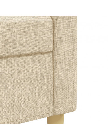 Set Divani 4 pz con Poggiapiedi e Cuscini Crema Tessuto