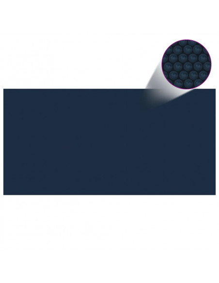 Pellicola Galleggiante Solare PE Piscina 1000x500 cm Nero e Blu