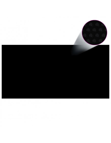 Pellicola Galleggiante Solare PE Piscina 1000x500 cm Nero e Blu